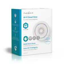 3 security levels (alarm off, home. Smartlife Siren Wi Fi Mains Powered 8 Sounds 85 Db Android Ios White Nedis