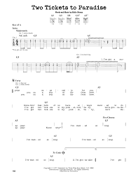 Ost interstellar fingerstyle tabs main theme (eddie van der meer), скачать табулатуру в формате pdf. Two Tickets To Paradise By Eddie Money Guitar Lead Sheet Guitar Instructor