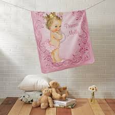 Manta Para Bebe Princesa loura personalizada Cor-de-rosa Partida