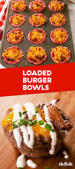Low Carb Ranch Burger Bowls Are Loaded With Cheese And Bacon Recipe In 2020 Dinner Recipes Easy Quick Loaded Burgers Low Carb Dinner