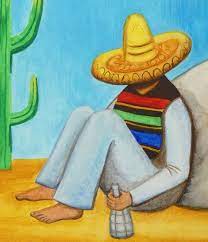 Funny cartoon smiling green pepper character wearing poncho and sombrero hat, mexican traditional humanized food in traditional clothes vector illustration on a white background. Sombrero Poncho Mexican Cactus Pottery Boulder Sunshine Hot Lazy Day Sleepy Southwestern Original Art Watercolour Distressed Barn Wood Frame In 2021 Poncho Mexican Mexican Barn Wood Frames