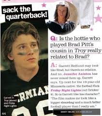 Garrett Hedlund Garrett Hedlund Brad Pitt Friday Night Lights