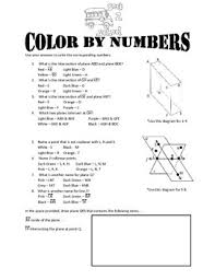 Points Lines Planes Color By Numbers Introduction To Geometry Plane Geometry Geometry High School