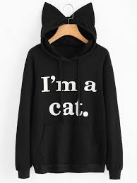 Black And White Sweatshirt For Girls Up To 68 Off Front Pocket Letter Graphic Cat Hoodie Zaful Zaful Com Zaful Fashion Tops Womens Tops Outerwear Kawaii Hoodie Sweatshirts Hoodie Hoodies Womens