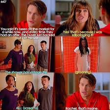Glee 6x07 Transitioning Rachel And Sam Glee Memes Glee Funny Glee Quotes