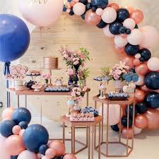Gender Reveal Party Balloon Garland Kit In Rose Gold Navy Pink Bridal Shower Balloon Arch Kit In 2020 Gender Reveal Decorations Reveal Party Decoration Baby Gender Reveal Party