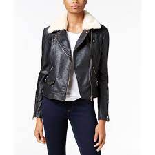 Buffalo David Bitton Faux Fur Trim Faux Leather Jacket 50 Liked On Polyvore Featuring Outerwe Leather Jacket Blazer Jackets For Women Faux Leather Jackets