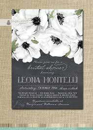 Black And White Floral Invitation Design Chalkboard Floral Printed Bridal Shower Invitation Black Etsy Floral Bridal Shower Invitations Bridal Shower Diy Wedding Invitations Diy