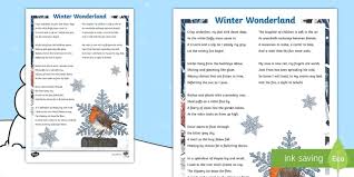 Maybe you would like to learn more about one of these? Ks2 Winter Wonderland Poem