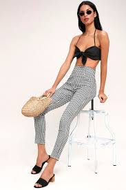 Black And White Gingham Pants Plaid Reputation Black And White Gingham High Waisted Pants White Summer Outfits Fashion Pants For Women