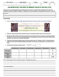 Write the photos of lilly meiosis stages; Virtual Lab Mitosis Determining Time Spent In Different Phases Of The Cell Cycle