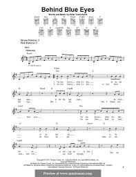 Em g6 no one know how to say. Behind Blue Eyes Limp Bizkit By P Townshend Sheet Music On Musicaneo