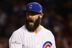 Cubs starting pitcher jake arrieta passes by manager david ross after a rough first inning against the brewers at wrigley field on aug. The Jake Arrieta Signing By The Numbers Bleed Cubbie Blue