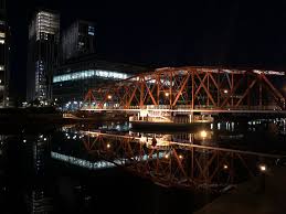 It weighs 450 tonnes, and has two spans of. A Quick History Of The Quays Iconic Detroit Bridge The Salford Quays Daily