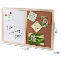 Foska School Office Wood Framed Corrugated Notice Cork Bulletin Board  School Student Magnetic Message Cork Board