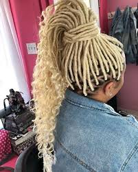 Black And Platinum Blonde Faux Locs The Ultimate Deal On Faux Locs With Marley Hair Faux Locs Hairstyles Marley Hair Box Braids Hairstyles