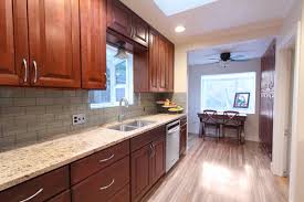 Consider texture as well as color. Tile Backsplash And Cherry Cabinet Houzz