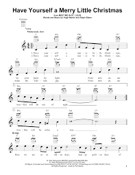 Have Yourself A Merry Little Christmas Ukulele Print Sheet Music