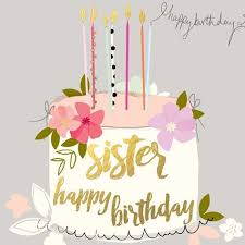 Birthday Blessings For Sister Beautiful Birthday Card For Sisters Featuring A Birthday Cake And Caption Happy Bi Happy Birthday Greetings Birthday Greetings For Sister Happy Birthday Sis
