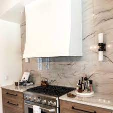 Includes one peel and stick tile, easy installation very affordable kitchen backsplash panels come in a variety of natural real stone choices. Stone Interiors On Instagram Swooning Over This Full Height Quartzite Backsplash We Love Using Quartzite Stone Interior How To Install Countertops Interior