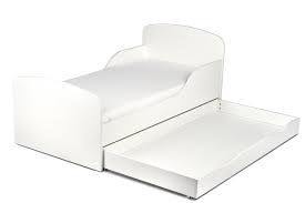 Kinderbett mit matratze und schublade 160x80 weiß juniorbett spielbett. Weiss Einzelbett Aus Holz White Kinderbett Mit Schubladen Und Matratze Lattenrost 140 70 Cm Leomark De