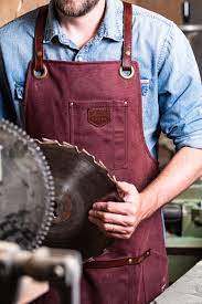 tablier cuir toile waxee fendu et long tablier en cuir tablier cuisine homme tablier