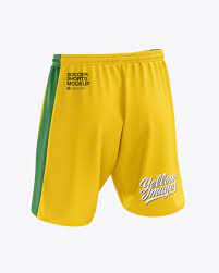 Download Men S Soccer Shorts V2 Mockup Back Half Side View In Apparel Mockups On Yellow Images Object Mockups