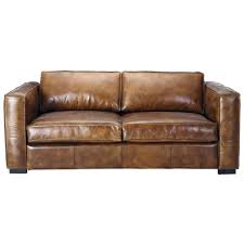 Wenn sofa, dann ein sofa aus leder! Ausziehbares 3 Sitzer Sofa Aus Leder Braun Antik Berlin Maisons Du Monde