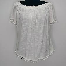 inc international concepts white top with pom poms