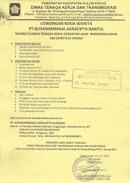 Maybe you would like to learn more about one of these? Disnakertrans Lowongan Kerja Operator Jahit Berpengalaman Di Pt Busanaremaja Agracipta