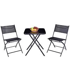 Outdoor Patio 3 Pieces Folding Square Table And Chair Suit Set 75 95 Free Shipping This Our Bran Bistro Patio Set Resin Patio Furniture Patio Furniture Sets