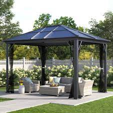 A simple, basic gazebo that can add beauty to your home garden. Sol 72 Outdoor Wilmslow Aluminum Patio Gazebo Reviews Wayfair