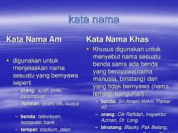 Maybe you would like to learn more about one of these? Kata Nama Am Dan Khas