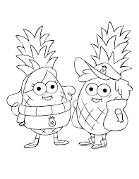 Free printables pdf coloring pages for kids and adults. Gravity Falls Pineapples Coloring Page Disney Lol 909519 Png Images Pngio