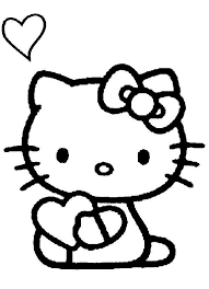 Disegni da colorare di hello kitty. Hello Kitty Cuore Da Stampare E Colorare