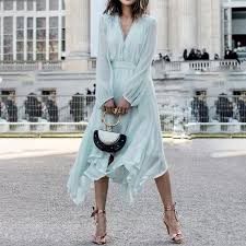 Click On The Photo To Shop This Beautiful Mint Dress New Light Mint Green V Neck Long Sleeve Long Sleeve Chiffon Dress Chiffon Summer Dress Mint Green Dress