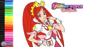 Glitter Force Doki Doki Coloring Book Glitter Ace Coloring Page DokiDoki!  Precure Cure Ace Coloring - YouTube