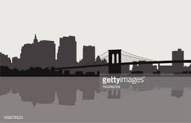 Brooklyn bridge, and manhattan bridge, new york, north america. Brooklyn Bridge And New York Skyline Clipart Image