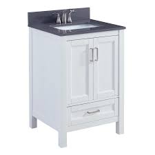 Scott Living Durham 24 In White Oak Single Sink Bathroom Vanity With Gray Engineered Stone Top Lowes Com Bathroom Sink Vanity Single Sink Bathroom Vanity Small Bathroom Vanities