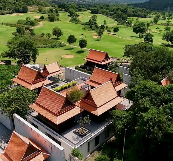The Sophisticated Clubhouse at Pineapple Valley Golf Club, AI generated