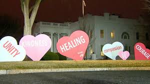 First lady jill biden decorated the lawn at 1600 pennsylvania avenue with giant valentine's day hearts bearing sweet messages. First Lady Jill Biden Surprises With Giant Cutout Valentine S Day Hearts On White House Lawn Abc News