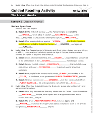 Guided Reading Activity Classical Greece