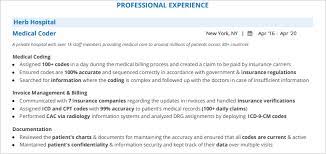 Ed medical coder with 10+ years in the medical coding profession. Medical Coding Resume The Complete 2021 Guide With 10 Examples