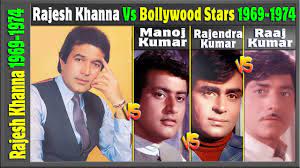 He is known for acting in and directing films with patriotic themes. Rajesh Khanna Vs Bollywood Star Manoj Kumar Vs Rajendra Kumar Vs Raaj Kumar 1969 1974 Success Ratio Youtube