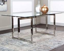 Make a statement with the vee glass dining table set from glass tops direct. Cramco Inc Reliant Contemporary Dining Table With Glass Top And Chrome Finish Base Value City Furniture Dining Tables