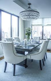 A transitional dining room is the perfect space to try out an unexpected trend. Transitional Dining Chair Dining Room Transitional With New York City View Wood Dining Table Wohnen Wohnzimmer Ideen Wohnung