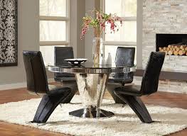 The Barzini Round Dining Room Set By Coaster Furniture Is A Collection That Is Perfect As The Center Of Round Dining Table Sets Dining Table Black Dining Table