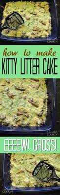 A fantastic cake to serve at halloween. Kitty Litter Cake Recipe Gross Halloween Party Food