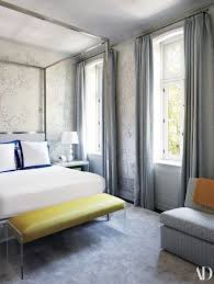 Yellow Leather Bench Subtle Wallpaper Colin King Interiors In Architectural Digest August 2018 Country House Decor Home West Village Townhouse