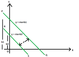 Distance Between Two Parallel Lines Geeksforgeeks